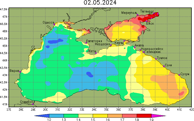 Температура воды в Черном море